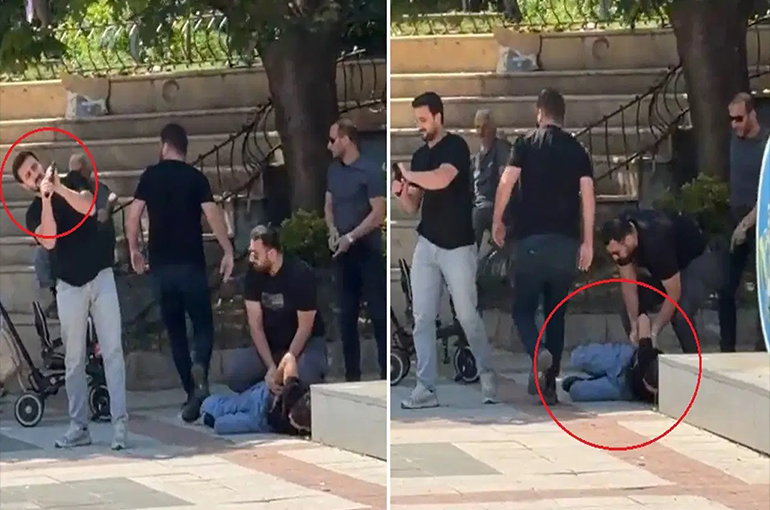 Bursa’da İki Kişinin Bıçaklı Kavgasını Polis Havaya Ateş Açarak Ayırdı