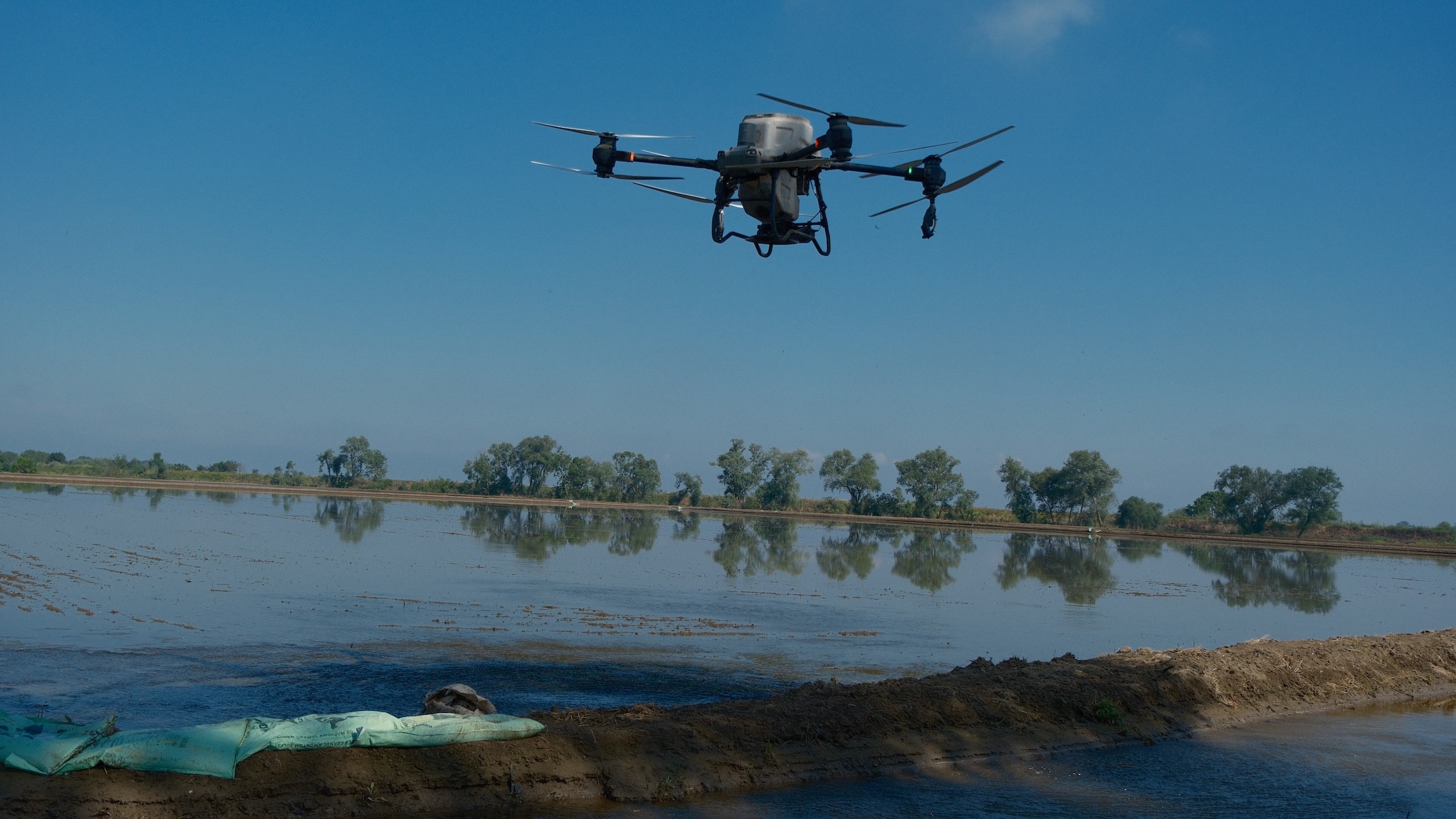 Karacabey Ovası’nda Çeltik Ekimi Drone ile Yapılıyor