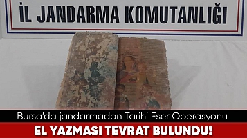 Bursa’da jandarmadan Tarihi Eser Operasyonu!