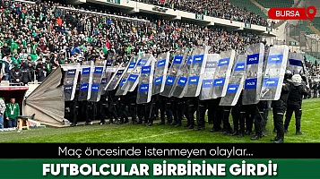 Bursaspor - Amedspor maçı öncesinde futbolcular birbirine girdi