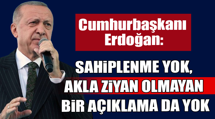 Cumhurbaşkanı Erdoğan: Sahiplenme yok, akla ziyan olmayan bir açıklama da yok