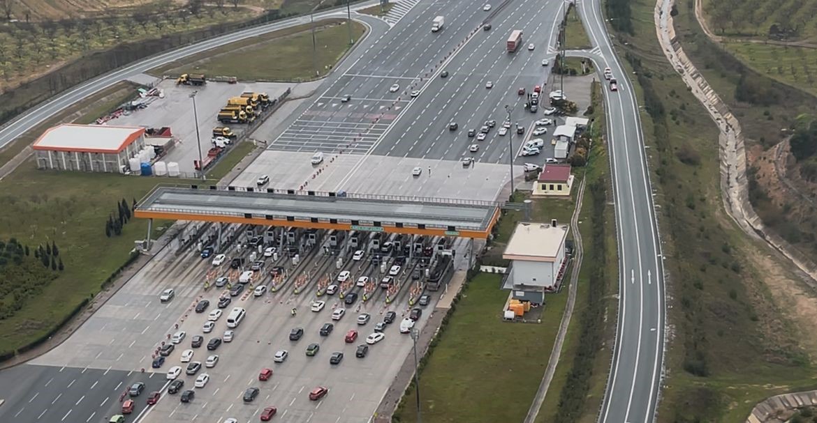 Bursa'da bayram trafiiğine helikopterli denetim