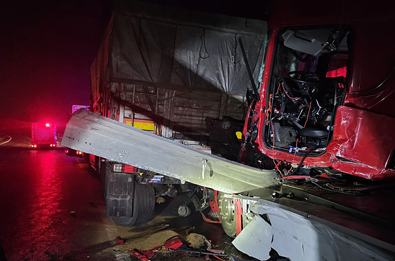 Bursa'da iki tırın çarpıştığı kazada 1 kişi hayatını kaybetti