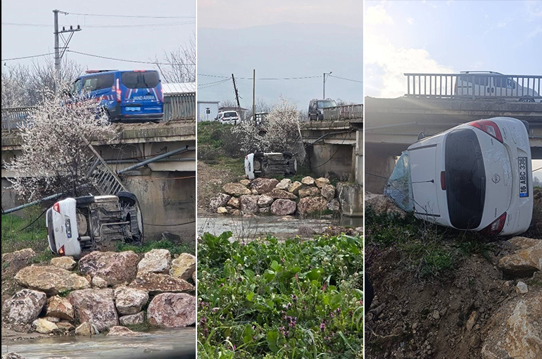 Bursa'da Kontrolden Çıkan Araç Dere Yatağına Uçtu!