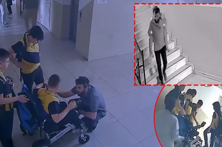 Bursa'da Öğrencisini sırtında taşıyan öğretmen gönülleri fethetti!
