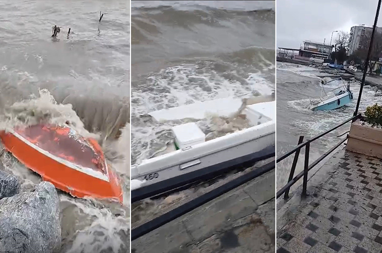 Bursa'da Şiddetli Lodos: Çok Sayıda Tekne Zarar Gördü!