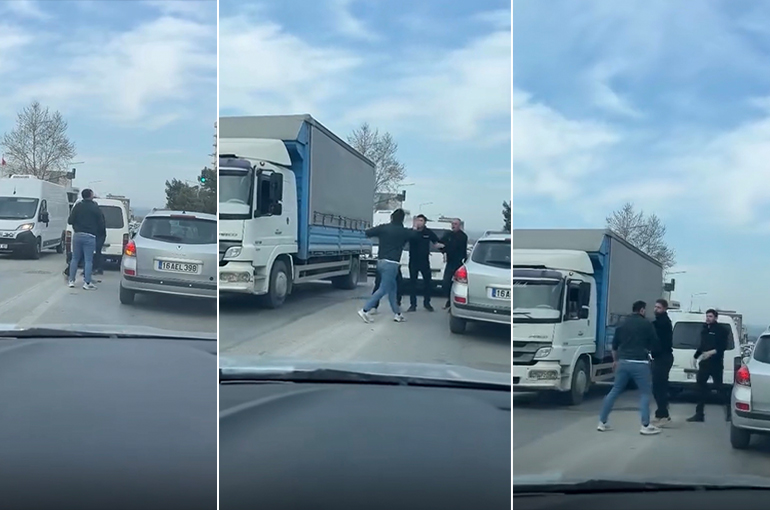 Bursa’da Sürücülerin Yol Tartışması Kavgaya Dönüştü!