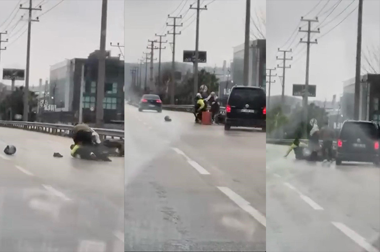 Bursa'da tartıştığı kuryeyi dövdü: O anlar kameraya yansıdı