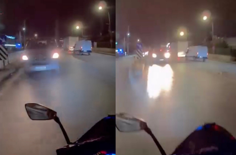 Bursa'da ters yönden gelen otomobil tehlike oluşturdu