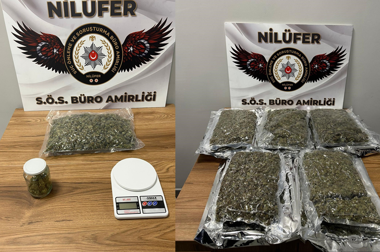 Bursa’da uyuşturucu operasyonu: 3 kilo 562 gram esrar ele geçirildi