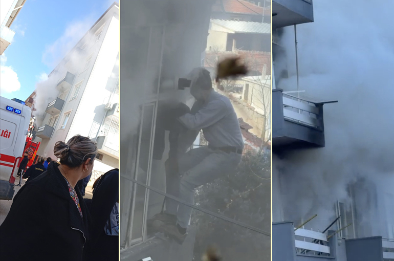 Bursa'da yangın faciası...Yatalak adam alev kapanında kaldı