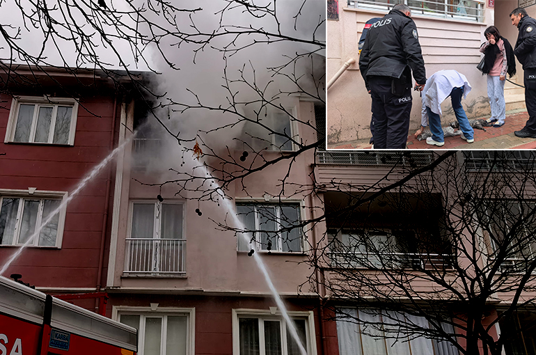 Bursa'da yangında can pazarı...Çocuklar tahliye edildi, kediler kurtarıldı