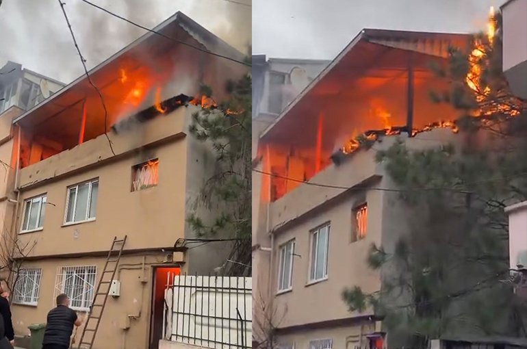 Bursa'da yangında daire alev topuna döndü