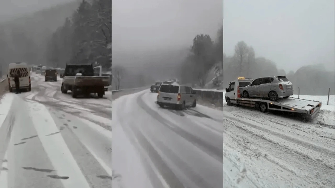 Bursa'da yoğun kar yolları kapattı