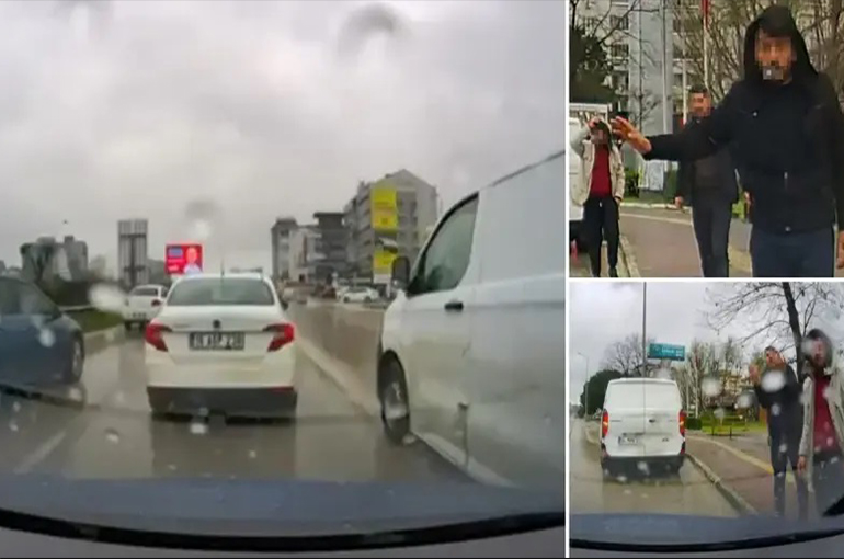 Bursa'da yol verme kavgası: 3 kişi sürücüye saldırdı