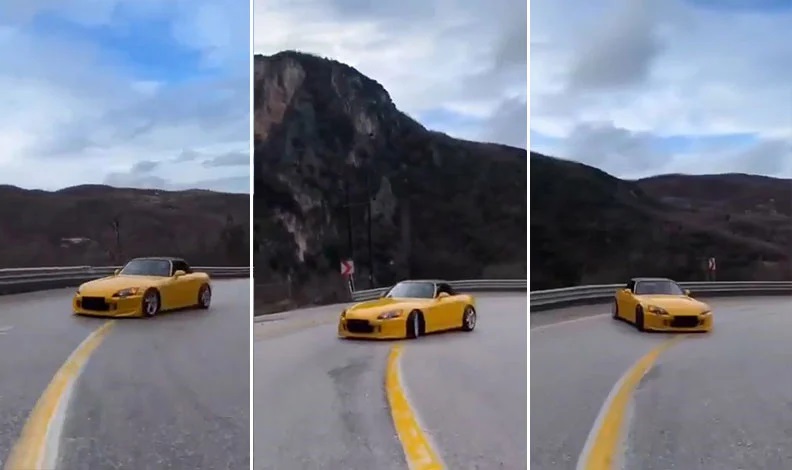 Drift atan otomobil, sosyal medya devriyesine takıldı