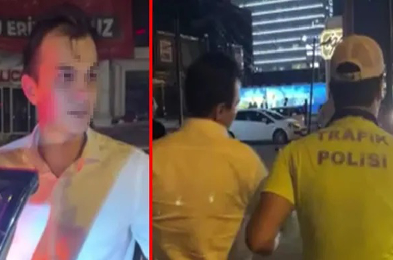 "Dur" ihtarına uymadı, yol kesilince ise "Sağa çekiyordum abi" dedi