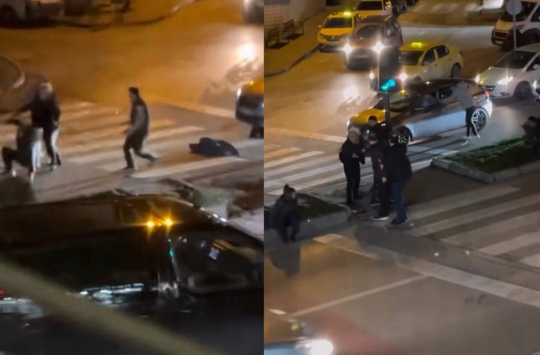 Kavga esnasında yola savrulan çocuk yürekleri ağza getirdi