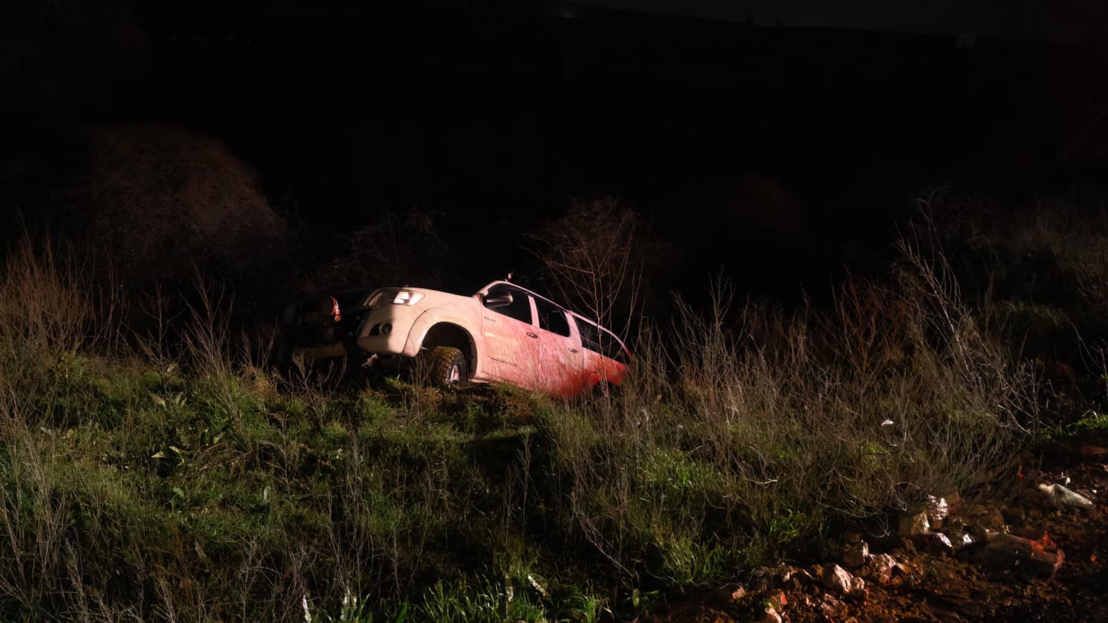 Kontrolden çıkan kamyonet şarampole yuvarlandı, sürücü yaralandı