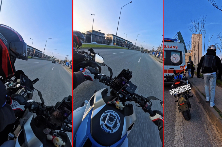 Kontrolsüz Manevra Kazayı Getirdi: O Anlar Kask Kamerasına Yansıdı!