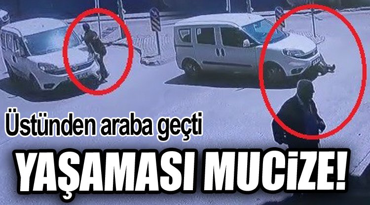 Fark etmeden çarptığı adamın üzerinden geçti!
