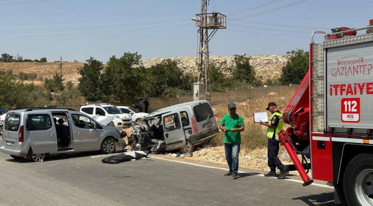 Gaziantep'te feci kaza: 1 ölü, 8 yaralı