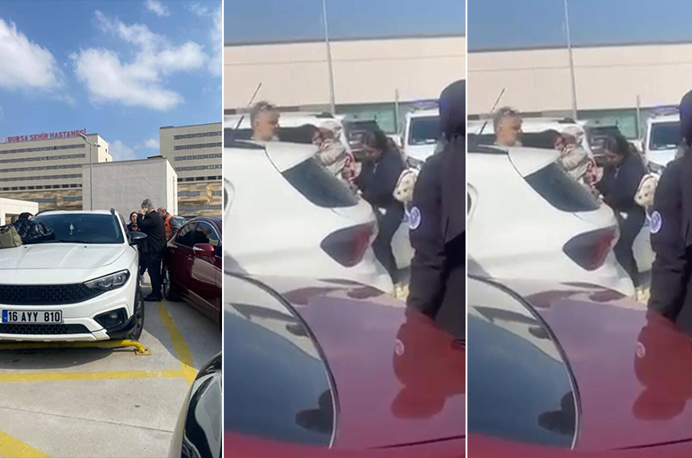 Otoparkta panik dolu anlar... Araçta kilitli kalan çocuk cam kırılarak kurtarıldı