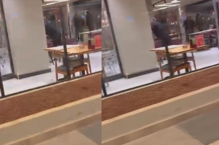 Restoran savaş alanına döndü, camlar ve çerçeveler indi