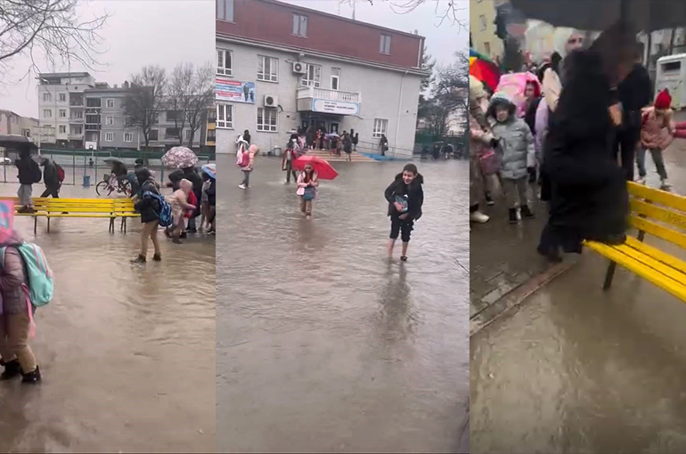 Sel ve fırtınada mahsur kalan öğrenciler için banklardan köprü
