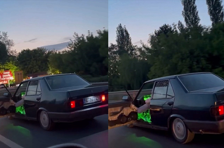 Trafikte 'yok artık' dedirten anlar kamerada