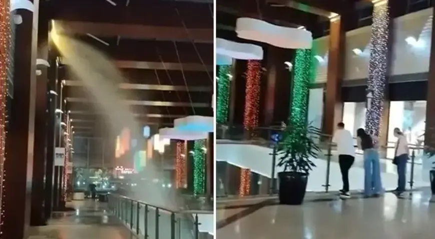 Yangın fıskiyeleri açıldı, ortalık göle döndü